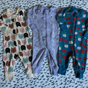 Hanna Andersson Zip Pajamas (3 pairs)